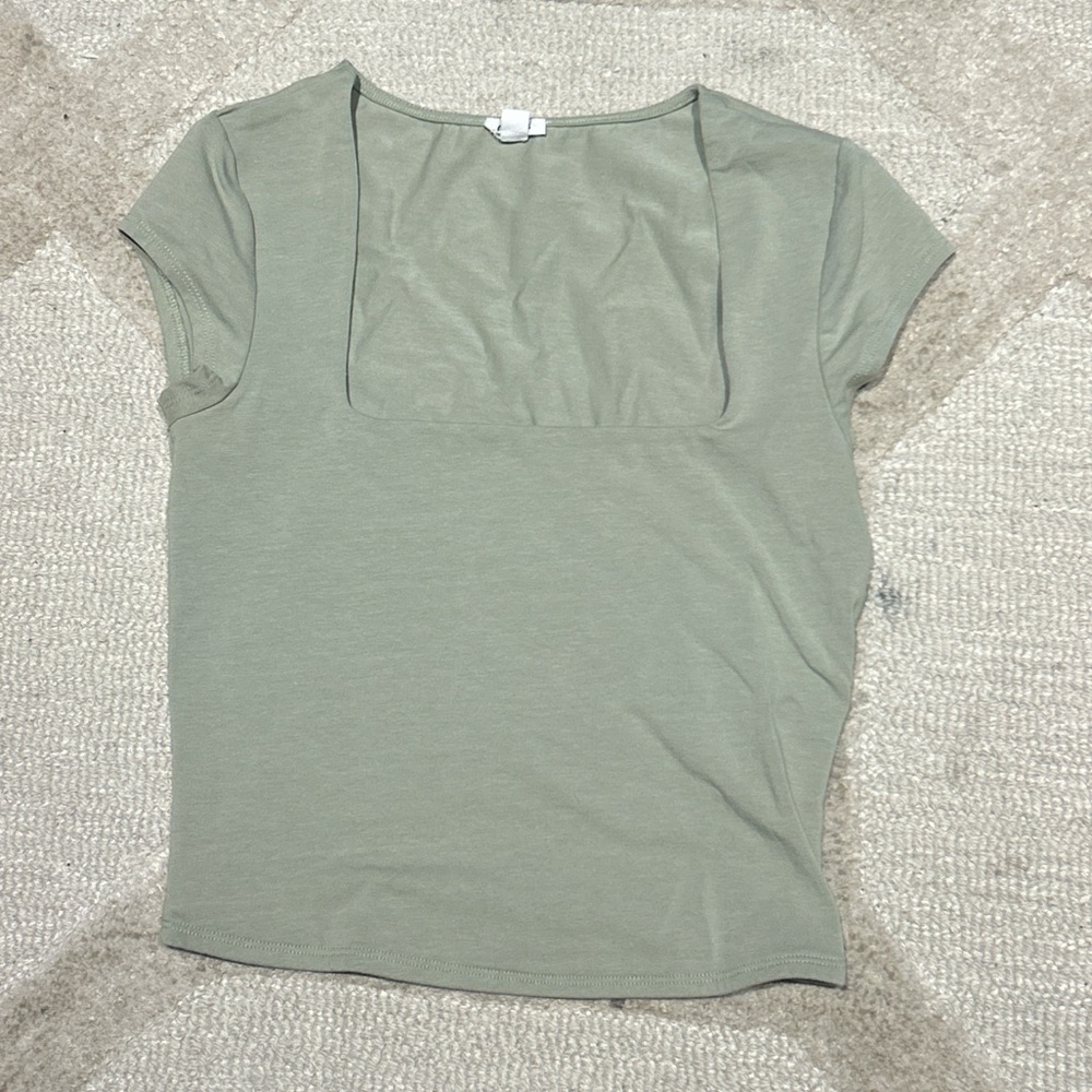Garage Light Green Short Sleeve Top